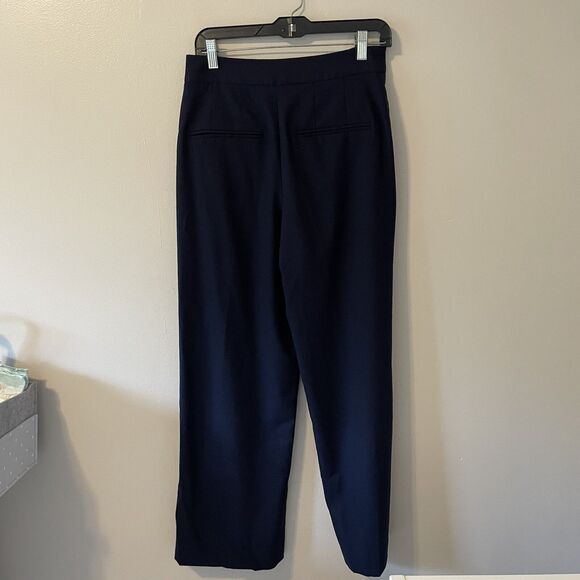 Women’s Club Monaco Wool Blend Navy Delaynee Wide Leg Trouser Sz 6 - Picture 4 of 7
